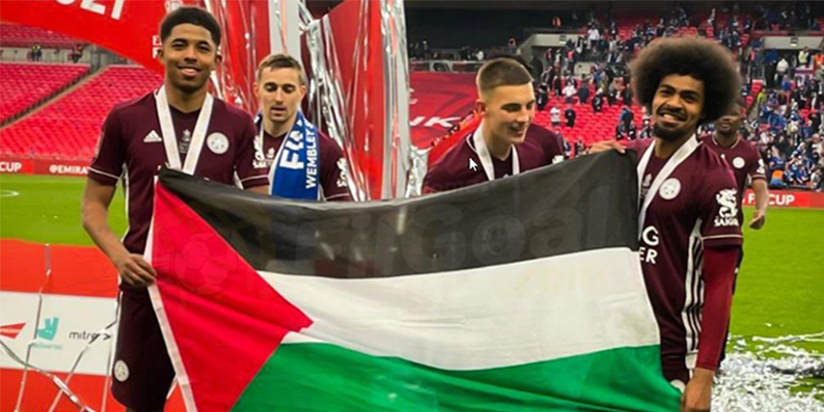 Leicester players show support for Palestinians after FA Cup win