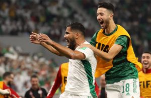 Algeria score 17 minutes into stoppage time to beat Qatar