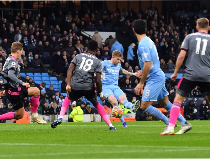 Kevin De Bruyne's Left-Foot Stunner In Goal Fest vs Leicester City In Premier League