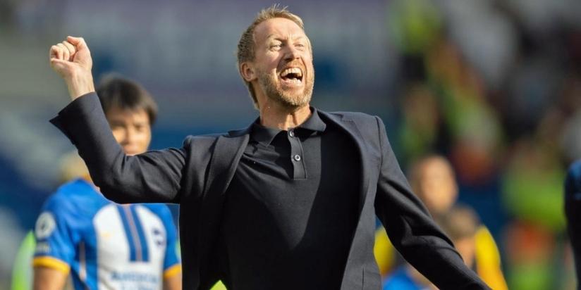 Graham Potter celebrating at a game