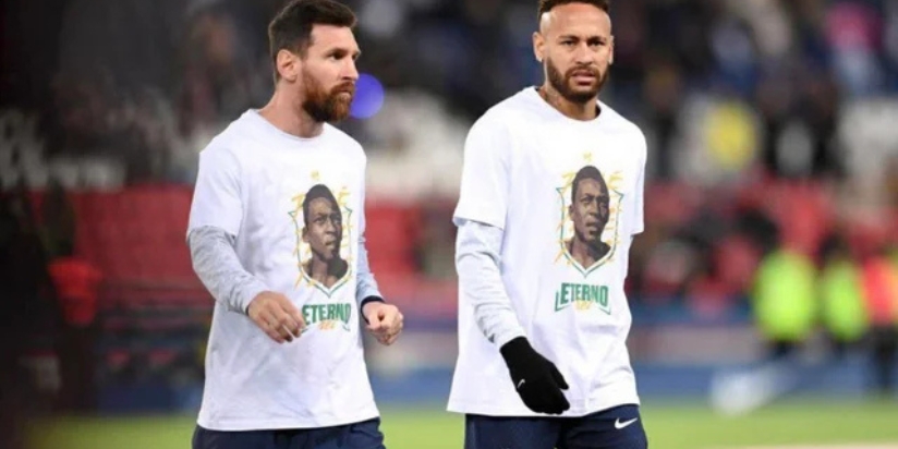 Lionel Messi and Neymar Wear Pele T-shirt