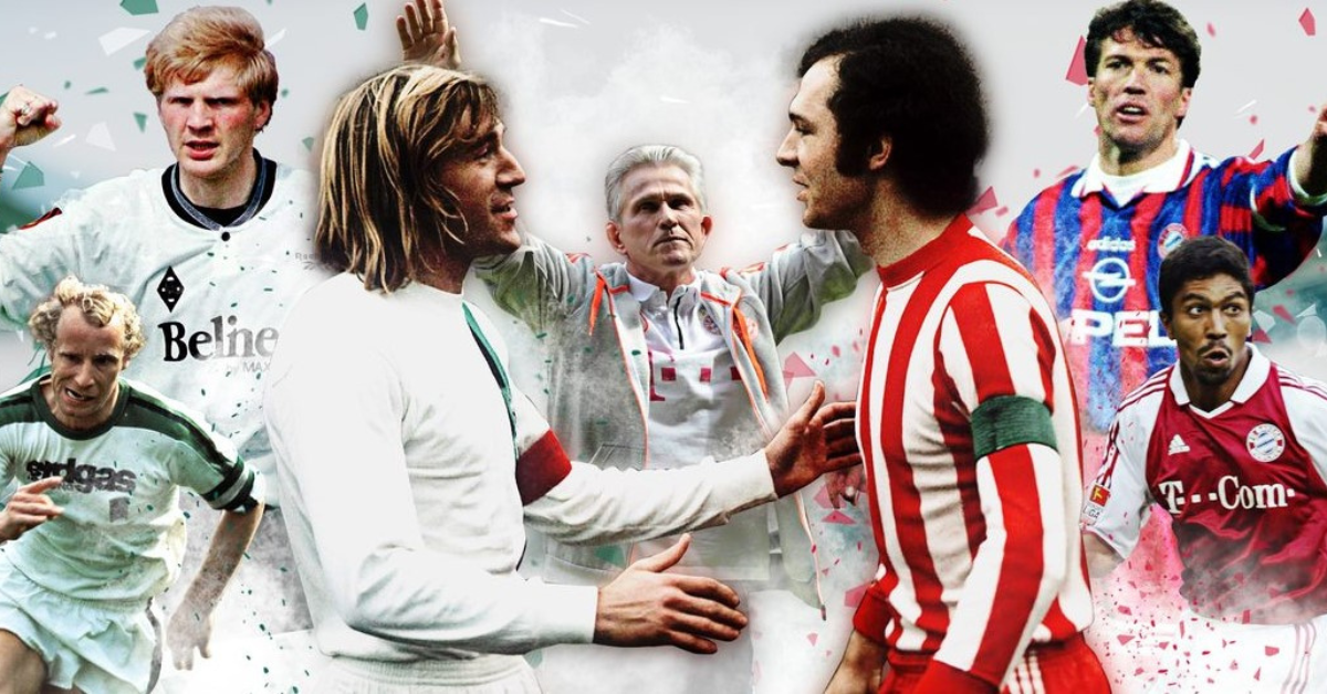 "Image: Historic Bundesliga rivalry match - Borussia Mönchengladbach vs. Bayern Munich."